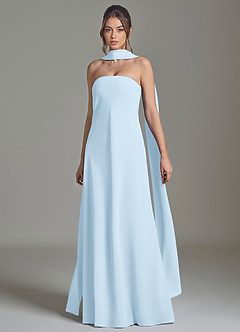 Azazie Ilana 신부 들러리 드레스 A라인 스트랩리스 쉬폰 바닥 길이 드레스 image3