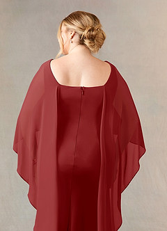 Azazie Dion Mother of the Bride Dresses Rust Sheath Scoop Stretch Crepe Dress image13