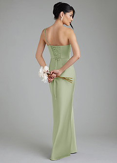 Azazie Sabrina Bridesmaid Dresses Dusty Sage Mermaid Corset Stretch Satin Dress image2
