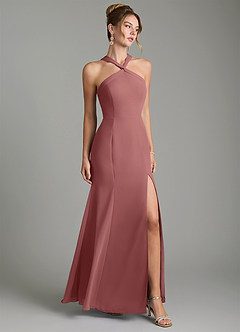 Azazie Rue Bridesmaid Dresses Amethyst A-Line Halter Chiffon Dress image1