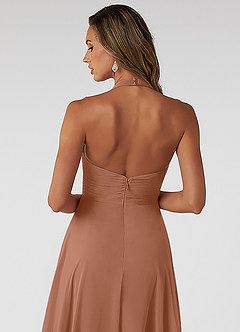 Azazie Tessie Bridesmaid Dresses Bronzer A-Line Pleated Chiffon Dress image4