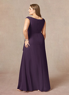 Azazie Yarrow Final Sale Plum A-Line Pleated Chiffon Dress image8