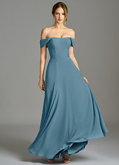 Azazie Oasis Bridesmaid Dresses Bermuda A-Line with Pockets Chiffon Dress image4