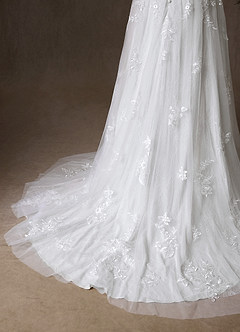 Azazie Florentina Wedding Dresses Diamond White A-Line Sweetheart Sequins Tulle Dress image14