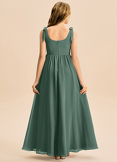 Azazie Delia Junior Abito A-Line in Chiffon Fiocco Muschio Marino image6