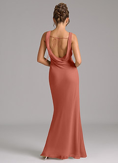 Azazie Rylina Bridesmaid Dresses Clay Mermaid Pleated Chiffon Dress image6