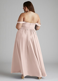 Azazie Morana Bridesmaid Dresses Blushing Pink A-Line Off the Shoulder Stretch Satin Convertible Dress image13