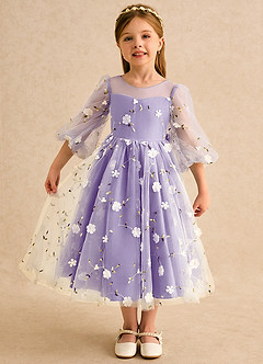 Azazie Elowen Flower Girl Dresses Tahiti A-Line Sweetheart Neckline Lace Dress image1