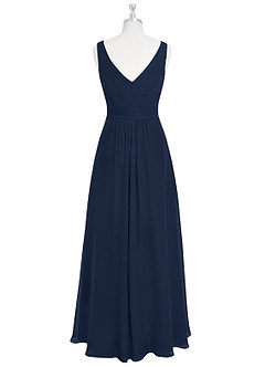 Azazie Pierrette Bridesmaid Dresses Dark Navy A-Line Pleated Chiffon Dress image8