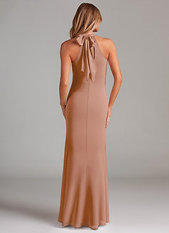 Azazie Doretta Brautjungfernkleider Meerjungfrau-Linie Plissee Chiffon Kleid Champagner Rosa image2