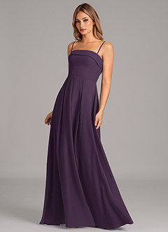 Azazie Lucienne Jurken voor bruidsmeisjes Converteerbaar Jurk van Chiffon met A-Lijn Strapless Pruim image6