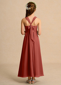 Azazie Tater Junior Formal Flower Girl Klänningar Klä A-Line i Chiffong Plisserad image2