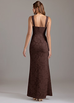Azazie Denice Bridesmaid Dresses Ganache A-Line Pleated Floral Burnout Dress image5