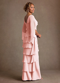 Azazie Arabinda 신부의 어머니 드레스 쉬스 셔링 쉬폰 플로어 길이 드레스 image2