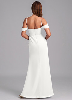 Azazie Johana Bridesmaid Dresses White Mermaid Off the Shoulder Chiffon Convertible Dress image2