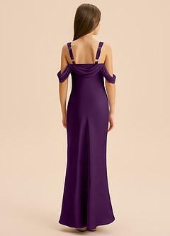 Azazie Bellalina Junior Syrena Pofałdowany Satyna elastyczna Długość podłogi Młodsza druhna Sukienka image2