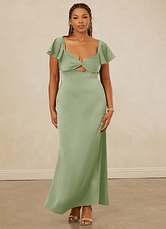 Christian Siriano Bridal for Azazie 1005 Bridesmaid Dresses Dusty Sage Sheath Sweetheart Neckline Stretch Satin Dress image12