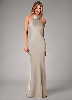 Azazie Velli Bridesmaid Dresses Frost Mermaid Stretch Satin Dress image4