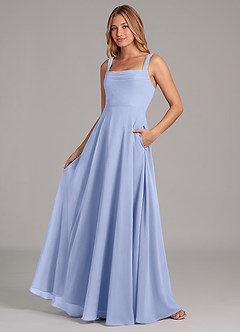 Azazie Shaude Brautjungfernkleider A-Linie Plissee Chiffon Kleid Eis image4