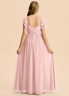 Azazie Anaya Junior Powder Pink A-Line Sweetheart Neckline Chiffon Dress image2