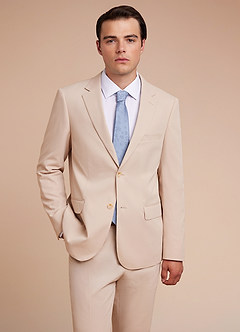 Carter Tan Cotton Linen Blend Suit Jacket