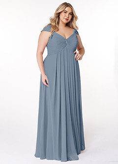 Azazie Kaitlynn Bridesmaid Dresses Twilight Empire Ruched Chiffon Convertible Dress image12