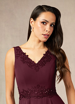 Azazie Devana Mother of the Bride Dresses Cabernet A-Line Sequins Chiffon Dress image15