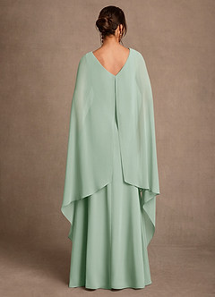 Azazie Liddie vestidos de madre de la novia Vestido de Agave de Gasa de Corte en A con Plisado image4