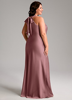 Azazie Doretta Bridesmaid Dresses Vintage Mauve Mermaid Pleated Stretch Satin Dress image7