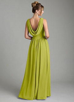 Azazie Novi Bridesmaid Dresses Lemongrass A-Line Pleated Chiffon Dress image5