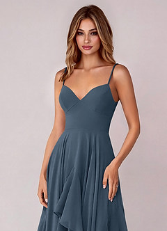 Azazie Zaina Bridesmaid Dresses Neptune A-Line Chiffon Dress image2