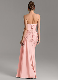 Azazie Zorah Vestidos de damas de honor Vestido Rosa Empolvado de Satén Elástico de Corte Sirena Convertible con Corsé image6