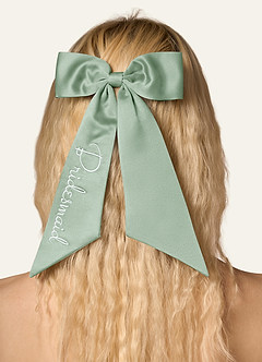 front Personalized Embroidered Matching Color Hair Bows