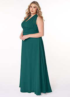 Azazie Fifi Bridesmaid Dresses Peacock A-Line Strapless Chiffon Convertible Dress image15