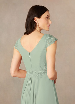 Azazie Janie vestidos de madre de la novia Vestido de Salvia Polvorienta de Encaje de Corte Sirena image5