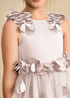 Azazie Atta Flower Girl Dresses Rose Petal A-Line One Shoulder Tulle Dress image5