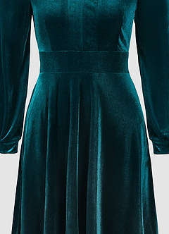 Crushin' It Dark Emerald Green Velvet Long Sleeve Maxi Dress image3