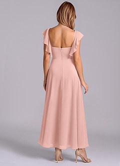 Azazie Leilani Bridesmaid Dresses Rosette A-Line Ruched Chiffon Dress image2