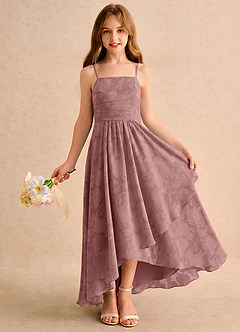 Azazie Twilight Girls Formal Flower Girl Klänningar Klänning A-linje i Blommig Utbrändhet Plisserad image1