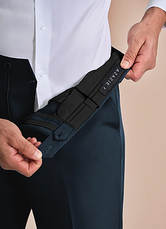 front James Navy Blue Structured Stretch Dress Pants
