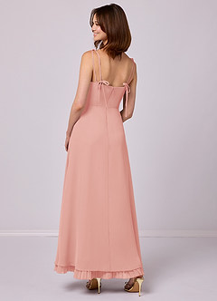 Barbie ♥ Azazie Bridesmaid Dresses Rosette A-Line Pleated Chiffon Dress image2