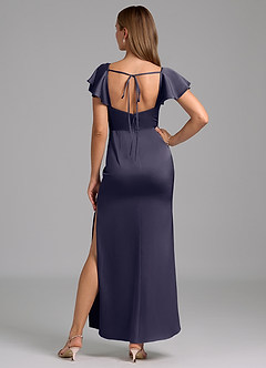 Azazie Demia 신부 들러리 드레스 쉬스 스윗하트 네크라인 스트레치 새틴 발목 길이 드레스 image6