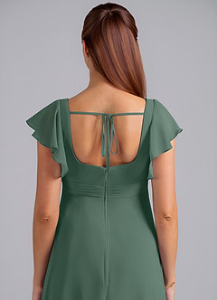 Azazie Bondi Maternity Bridesmaid Dresses A-Line Ruched Chiffon Floor-Length Dress image6