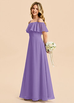 Azazie Maggie Junior Tahiti A-Line Off the Shoulder Chiffon Dress image3