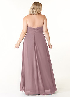 Azazie Tessie Bridesmaid Dresses Dusty Rose A-Line V-Neck Pleated Chiffon Dress image7