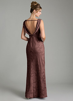 Azazie Kieryn Brautjungfernkleider Meerjungfrau-Linie Plissee Blumen-Burnout Kleid Espresso image12