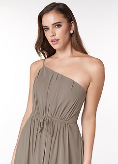 Azazie Hoya Final Sale Flowy One Shoulder Chiffon Bridesmaids Dress image6