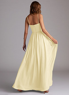 Azazie Calianna Bridesmaid Dresses Lemon Sorbet A-Line Off the Shoulder Chiffon Convertible Dress image6