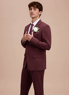 front Ethan Cabernet Refined Weave Suit Jacket
