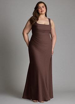 Azazie Agustina Bridesmaid Dresses Ganache Mermaid Corset Chiffon Dress image12